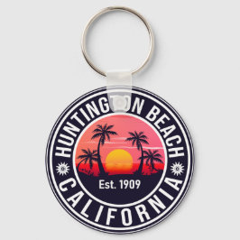 Porte-clés Huntington Beach California Retro Sunset Souvenirs