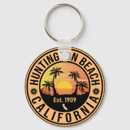 Porte-clés Huntington Beach California Retro Sunset Souvenirs