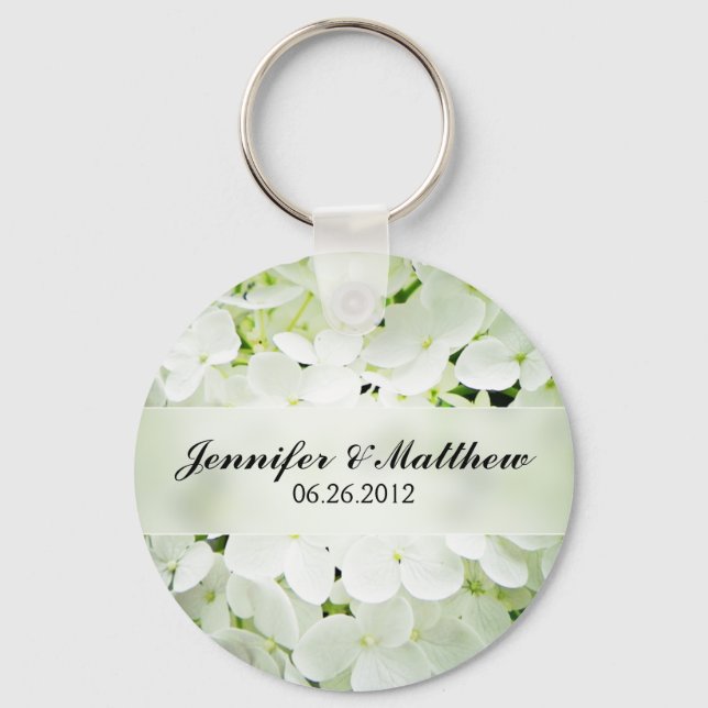 Porte-clés Hydrangea Round Porte - clé Wedding Favor (Recto)