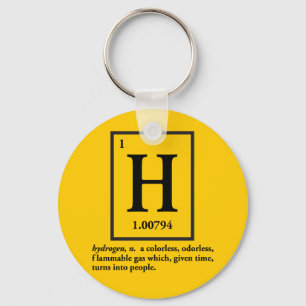 Porte-clés hydrogène - un gaz qui se transforme en humain