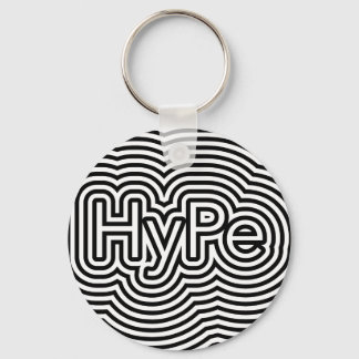 Porte-clés Hyper illusion optique op art lignes blanches mini