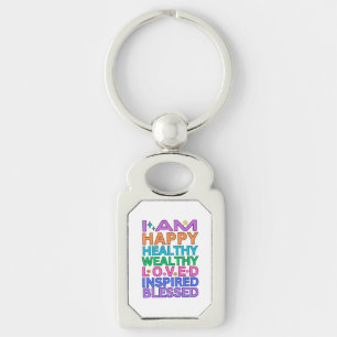 Porte-clés I Am Affirmations Porte - clé - Mantra coloré