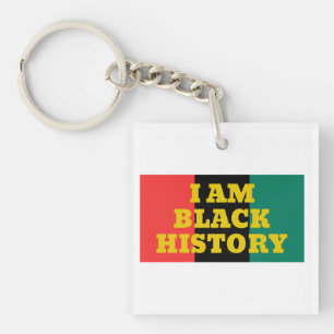 Porte-clés I Am Black History in Gold Font