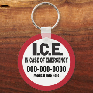 Porte-clés I.C.E. En cas d'urgence médical