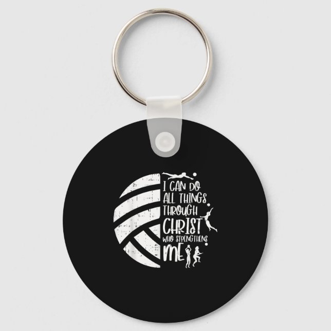 Porte-clés I Can Do Things Through Christ Volleyball Christia (Recto)