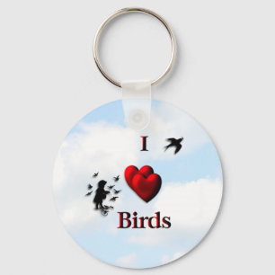 Porte-clés I Coeur Oiseaux / Nourrir les oiseaux