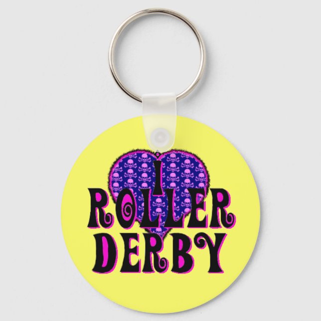 Porte-clés I coeur roller derby (Recto)