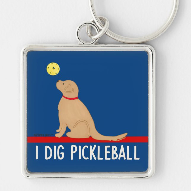 Porte-clés I Dig Pickleball Golden Retriever Keychain (Devant)