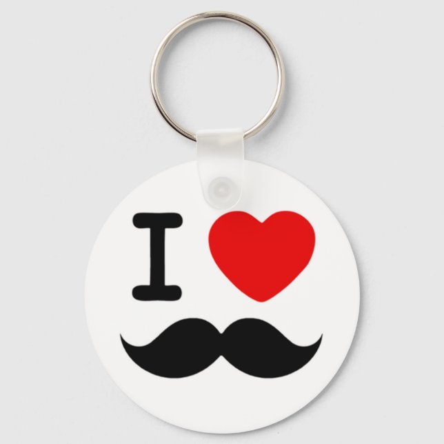 Porte-clés I heart / Amour Moustaches / Moustaches (Recto)