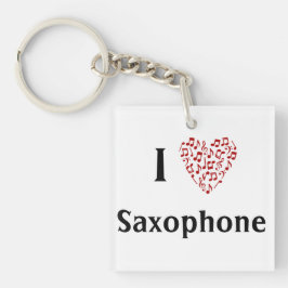 Porte-clés I Heart Saxophone - Instrument de musique