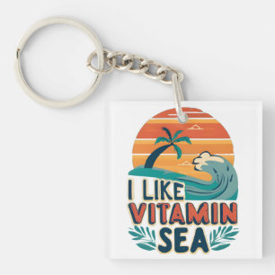 Porte-clés I Like Vitamin Sea, Sea Vibes, Relaxant Beach