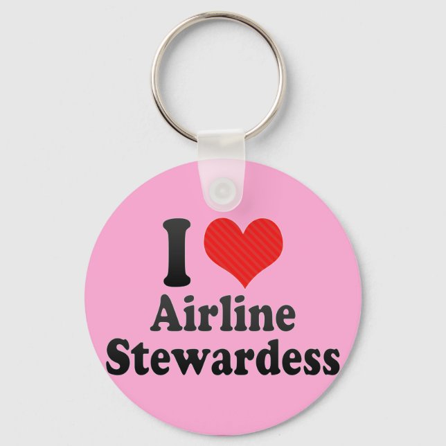 Porte-clés I Love Airline Stewardess (Recto)