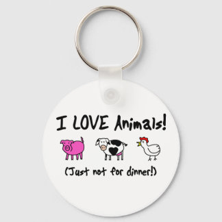 Porte-clés I Love Animaux Végétarien
