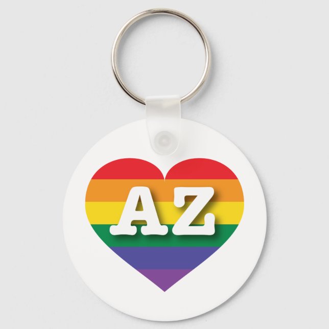 Porte-clés I Love Arizona Rainbow Heart (Recto)