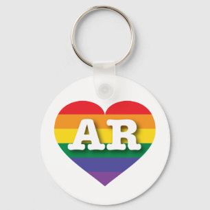 Porte-clés I Love Arkansas Rainbow Heart