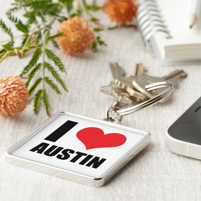 Porte-clés I Love Austin (Côté)
