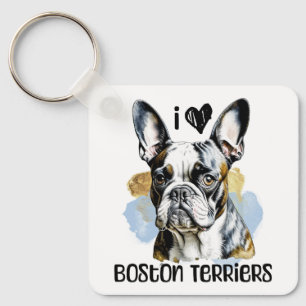 Porte-clés I Love Boston Terriers
