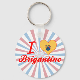 Porte-clés I Love Brigantine, New Jersey
