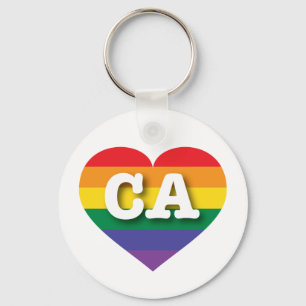 Porte-clés I Love California Rainbow Heart