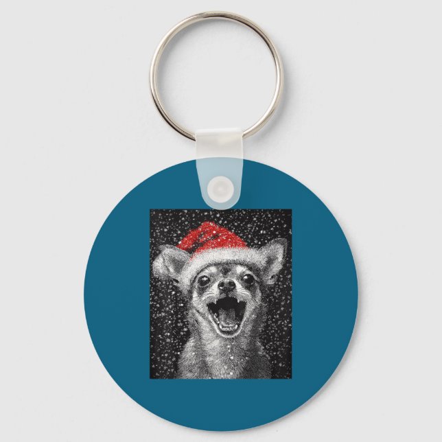 Porte-clés I Love Christmas Chihuahua  (Recto)