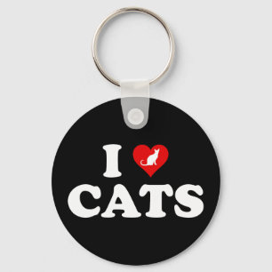 Porte-clés I Love (Coeur) Chats