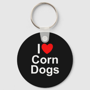Porte-clés I Love (Coeur) Chiens de maïs