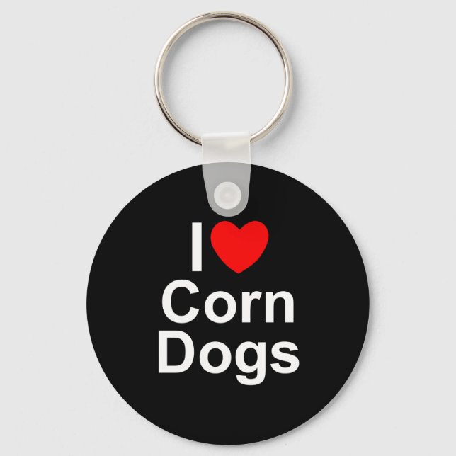 Porte-clés I Love (Coeur) Chiens de maïs (Recto)