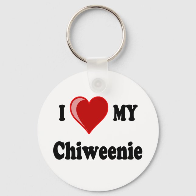Porte-clés I Love (Coeur) My Chiweenie Dog (Recto)