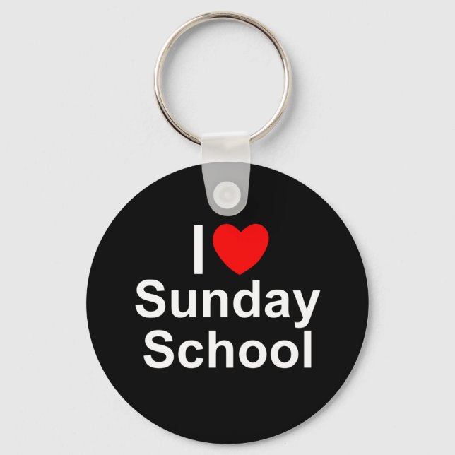 Porte-clés I Love (Coeur) Sunday School (Recto)