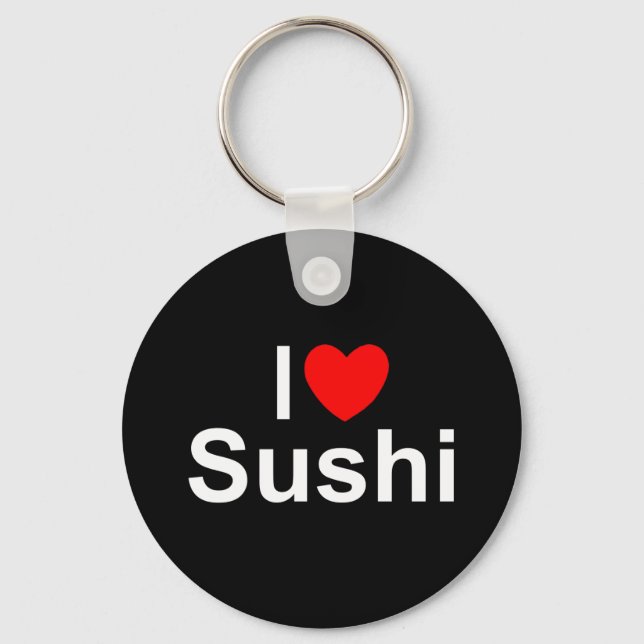 Porte-clés I Love (Coeur) Sushi (Recto)
