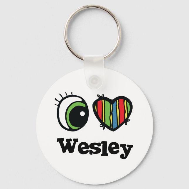 Porte-clés I Love (Coeur) Wesley (Recto)