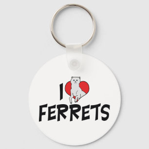 Porte-clés I Love Heart Ferrets - Ferret Lover