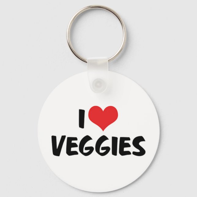 Porte-clés I Love Heart Légumes - Vegan Health Food Lover (Recto)