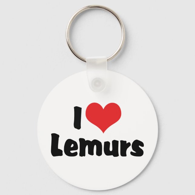 Porte-clés I Love Heart Lemurs (Recto)