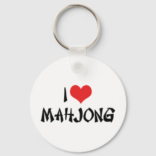 Porte-clés I Love Heart Mahjong - Mah Jong Lover