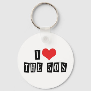 Porte-clés I Love Heart The 50's - Retro 1950's Music Lover