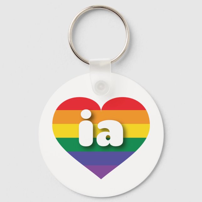 Porte-clés I Love Iowa Rainbow Heart (Recto)