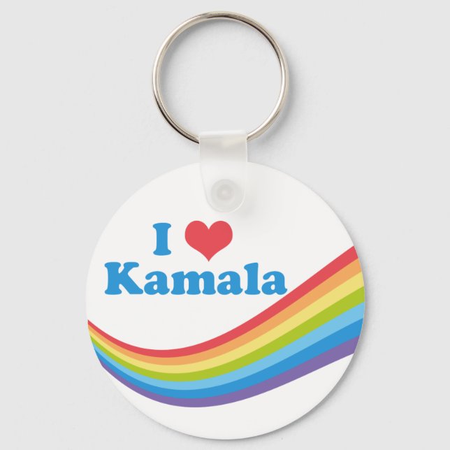 Porte-clés I Love Kamala Harris Rainbow Democrat Women (Recto)