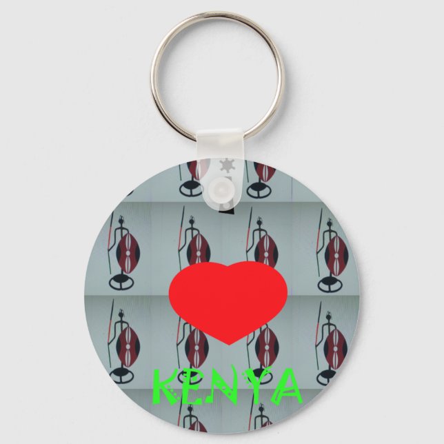 Porte-clés I Love Kenya Art Print (Recto)