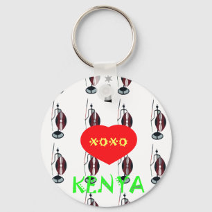 Porte-clés I Love Kenya Massai Art Print