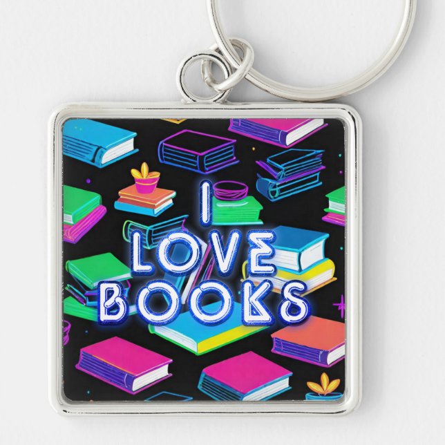 Porte-clés I Love Livres Colorful (Devant)