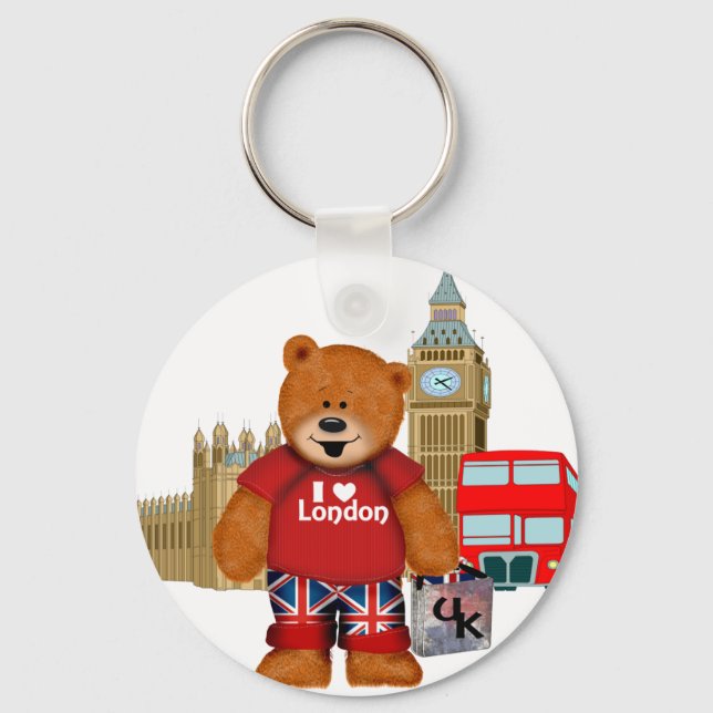 Porte-clés I Love London - Teddy Bear (Recto)