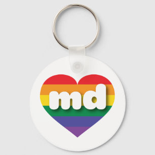 Porte-clés I Love Maryland Rainbow Heart