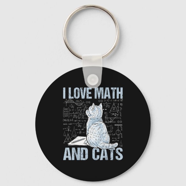 Porte-clés I Love Math And Cats Science Teacher Student Funny (Recto)