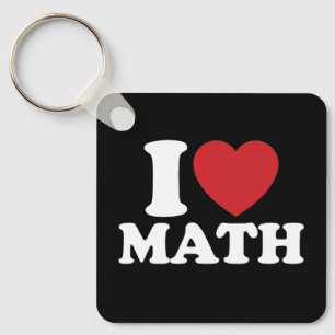 Porte-clés I Love Math I Heart Super Retro
