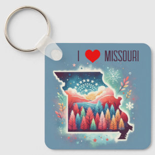Porte-clés I Love Missouri Noël hiver
