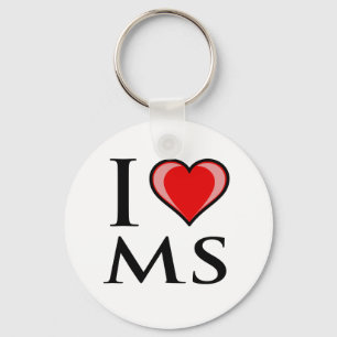 Porte-clés I Love MS - Mississippi