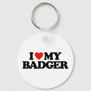 PORTE-CLÉS I LOVE MY BADGER
