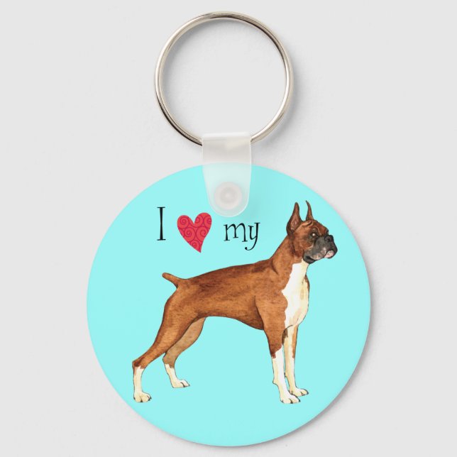Porte-clés I Love my Boxer (Recto)