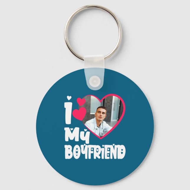 Porte-clés I Love My Boyfriend D Photo  (Recto)